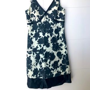 Blue and cream linen dress.